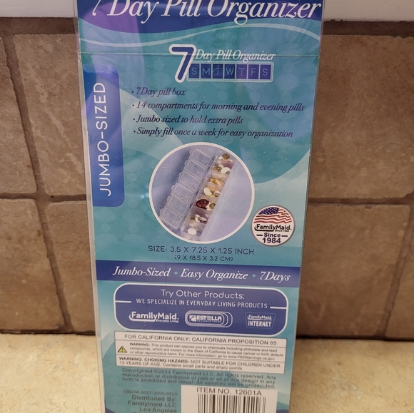 7 Day AM PM Day Evening Pill Organizer Holder New - Picture 2 of 4